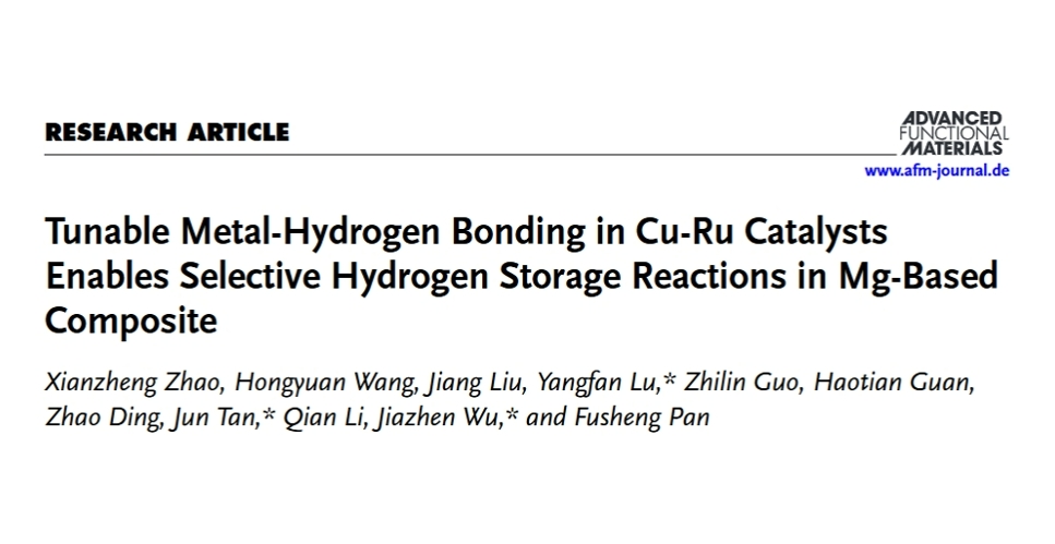 重庆大学/重庆新型储能材料与装备研究院/南科大联合AFM: Cu-Ru双金属催化镁基复合材料的选择性吸放氢反应